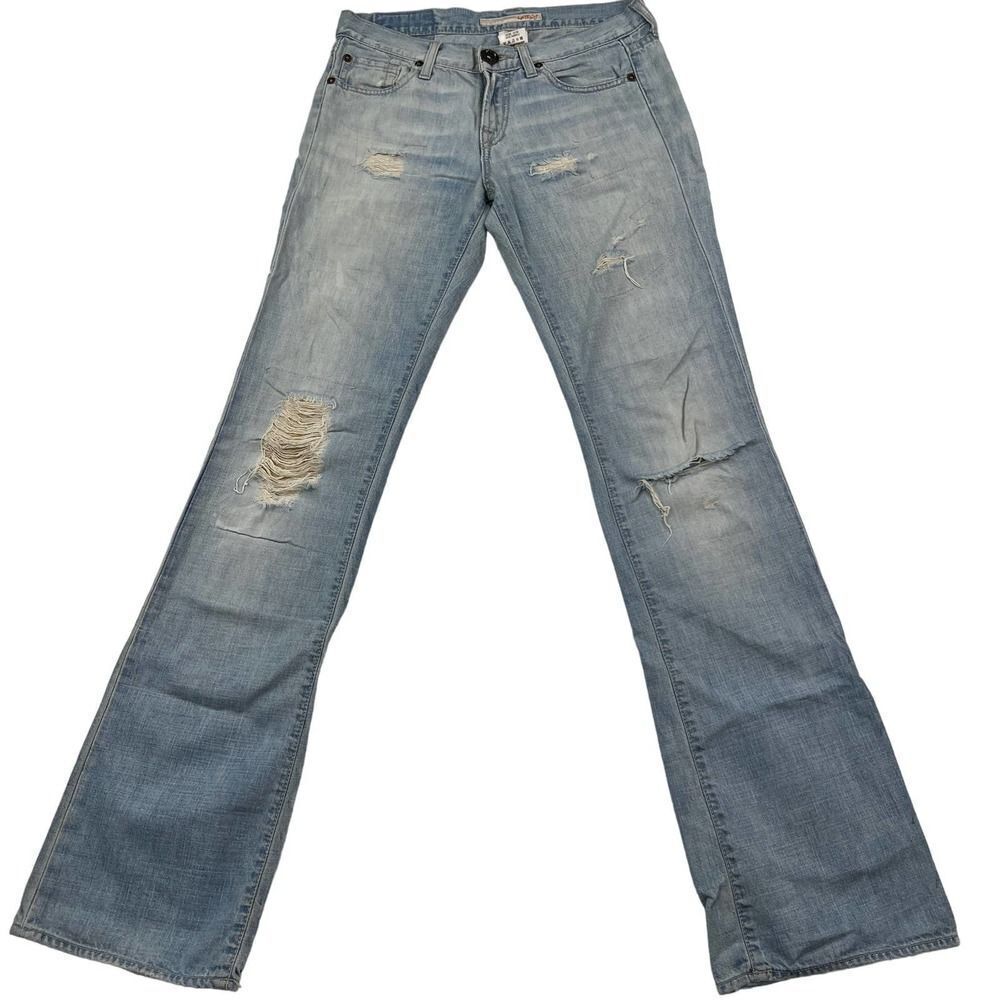 Pre-Loved Latino Women US  27 Jeans Blue Denim Wide Leg Pants 100% Cotton Italy